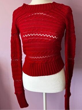 dELiA*s red long sleeve sweater size xs